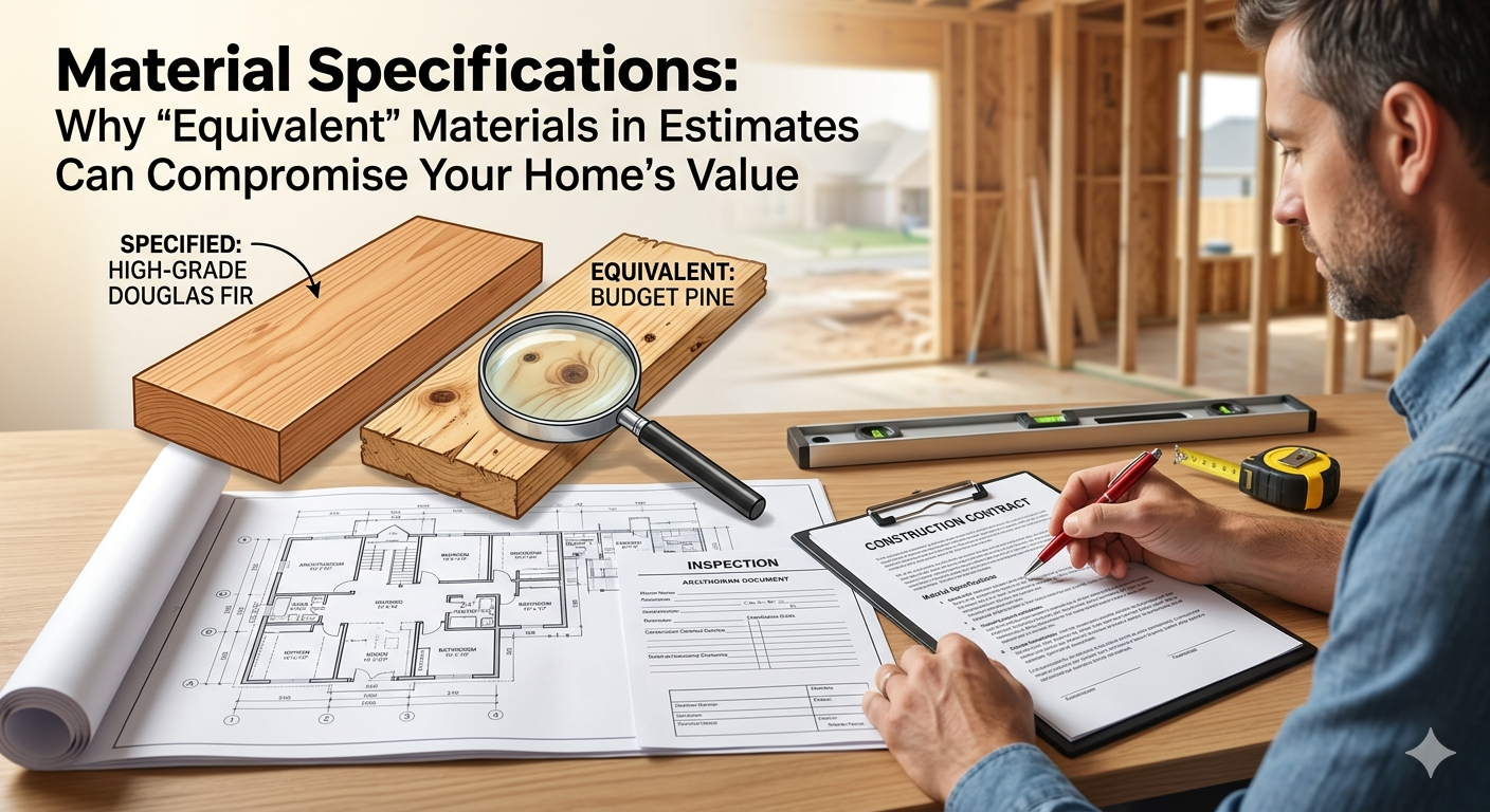 Material Specifications: Why ‘Equivalent’ Materials in Estimates Can Compromise Your Home’s Value